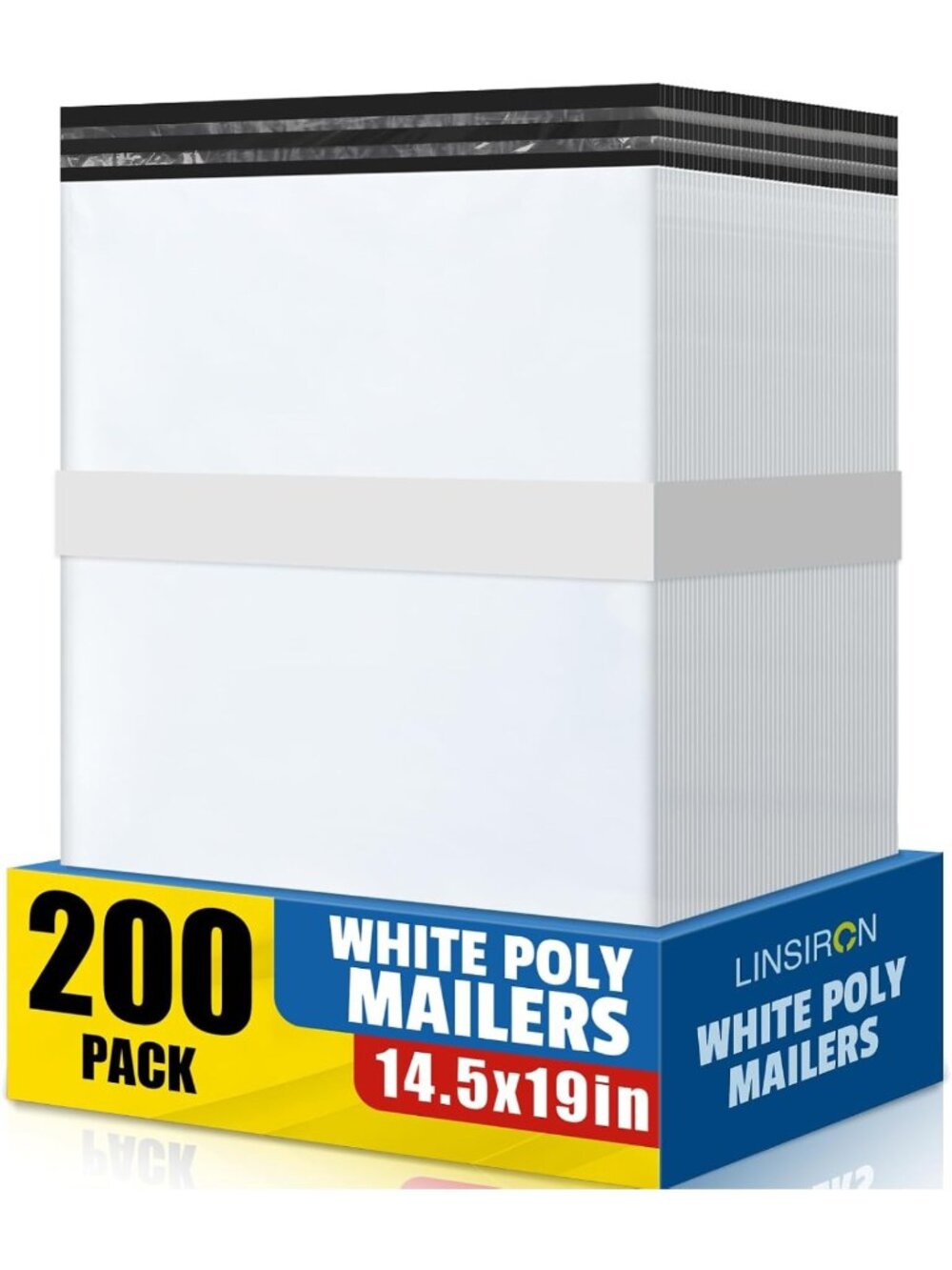 Large Poly Mailers 14.5x19 Inch - 200 Pack Shipping Bags for Clothes